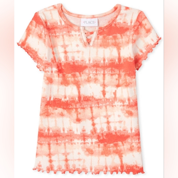 The Children's Place Other - The children's place girls ribbed tie dye short sleeves tshirt, 14, oran…